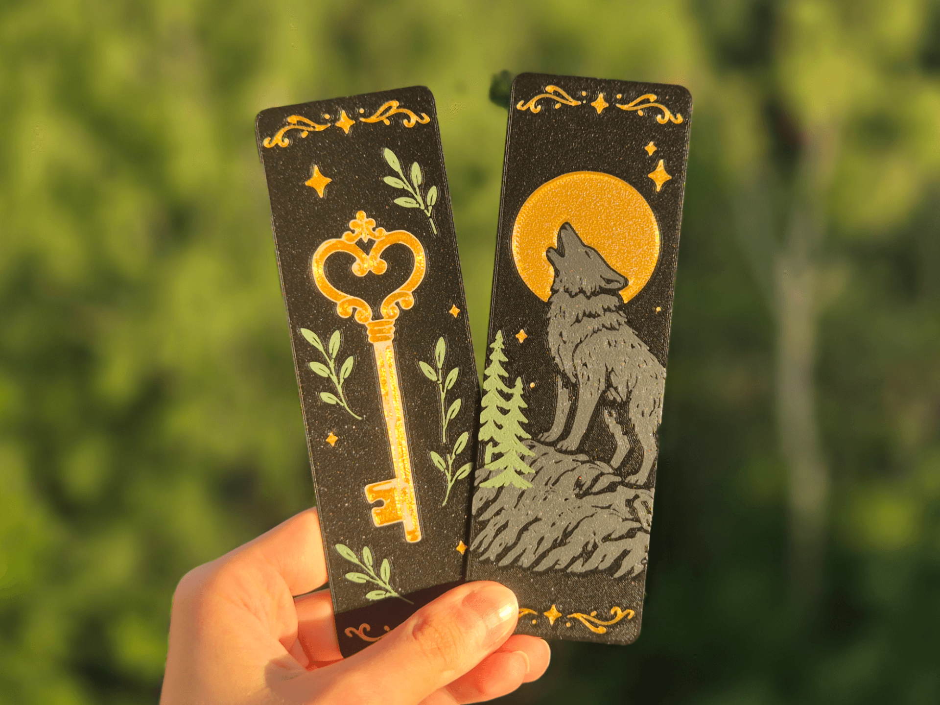 Gothic Bookmark Wolf Key Fantasy — 3D printed model photographed in studio