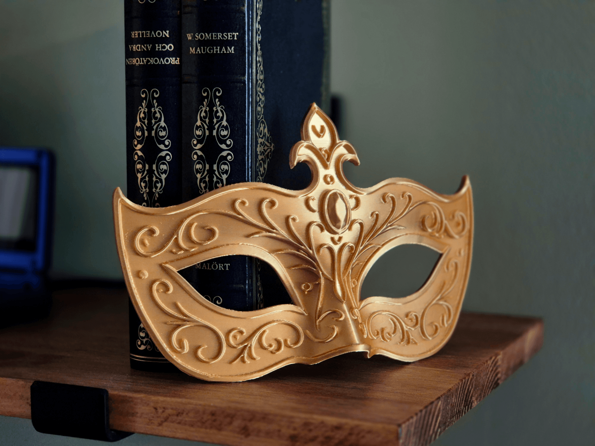 Masquerade Mask Bookshelf Decor