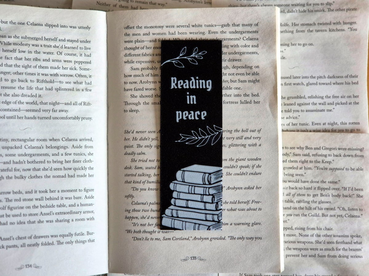 Reading in Peace Bookmark